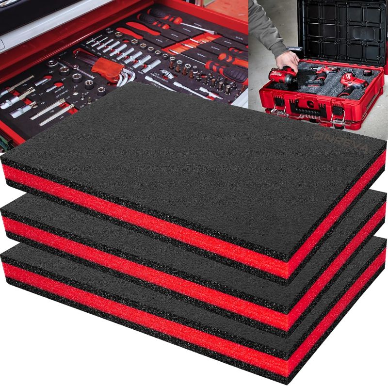 Photo 4 of Kaizen Foam Tool Box Foam, Shadow Foam Tool Organizer, 3 Pack 18x12x2 inch, Toolbox Foam Inserts Kaizen Foam Sheets, Drawer Thick Tool Foam Liner Kit