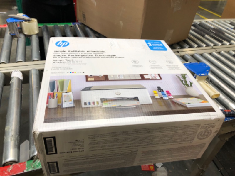 Photo 2 of HP Smart Tank 5000 Wireless All-in-One Ink Tank Printer with up to 2 years of ink included, mobile print, scan, copy, white, 17.11 x 14.23 x 6.19