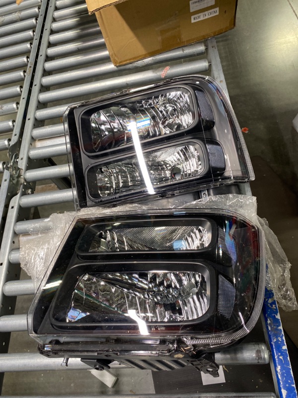 Photo 3 of  Smoked LED DRL headlights, Compatible with 2005 2006 2007 Ford F250 F350 F450 F550 Super Duty bumper Headlamp, Clear lens Black Housing Clear Reflector
***Item shown is similar***