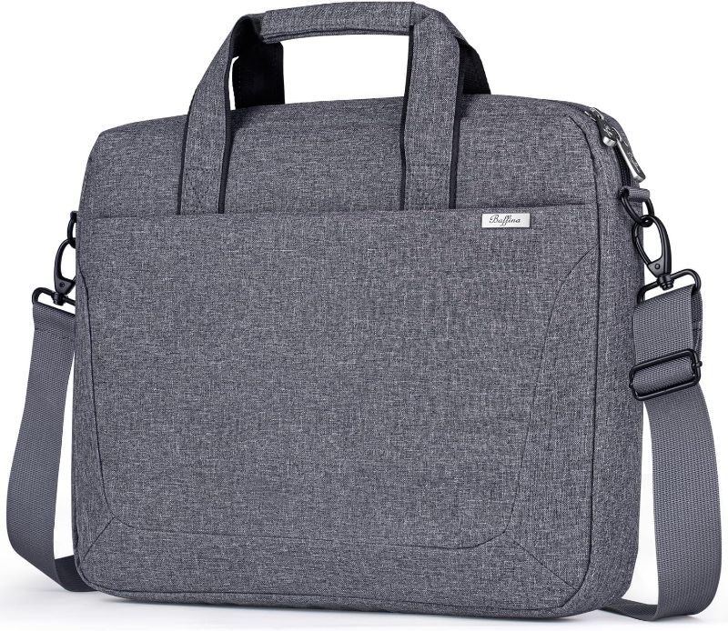 Photo 1 of 15.6 16 Inch Laptop Shoulder Bag for Men Women,Waterproof Computer Carrying Case Messenger Bag with Strap,Laptop Briefcase for 14-15-16 Inch MacBook/Chromebook/Notebook Hp Dell Acer Asus,Grey