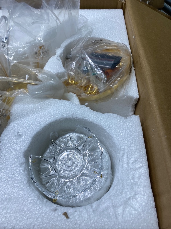 Photo 6 of **FOR PARTS**Saint Mossi 5-Lights Maria Theresa K9 Crystal Chandelier Light Fixture,Modern Chandelier Gold Chandelier for Bedroom,Dining Room,Living Room,H19 x W19,Chain Adjustable Gold:5-Lights