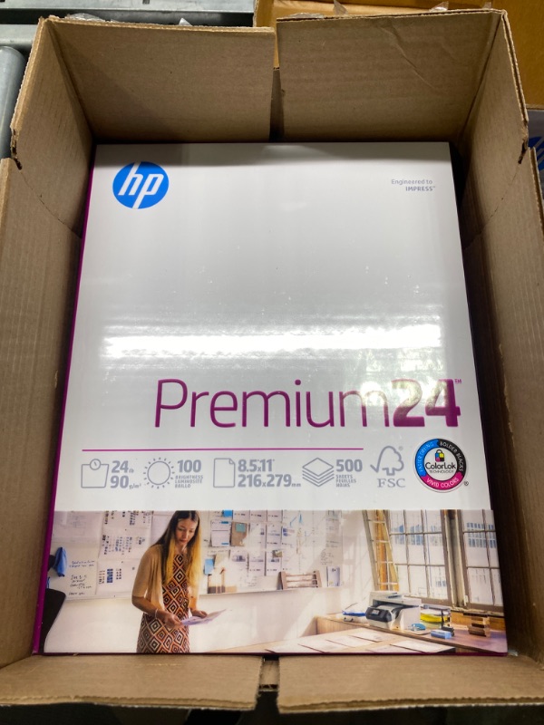 Photo 3 of HP Printer Paper | 8.5 x 11 Paper | Premium 24 lb | 1 Ream - 500 Sheets | 100 Bright | Made in USA - FSC Certified | 112400R 1 Ream | 500 Sheets Premium24