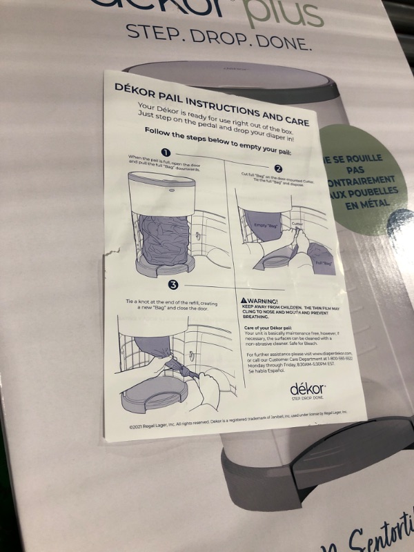 Photo 1 of Dekor Plus Hands Free Diaper Pail - White