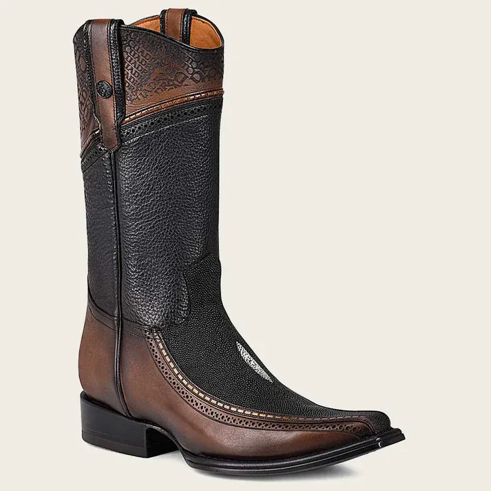 Photo 1 of Cuadra Men's Cowboy boot in Genuine Stingray Leather Black