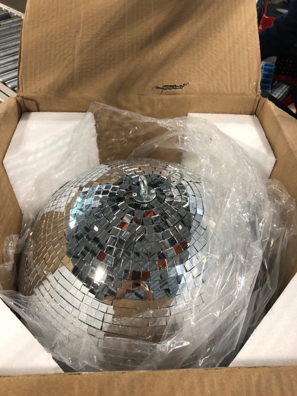 Photo 2 of 12" Mirror Disco Ball Great for a Party or Dj Light Effect Ideal for Party, Wedding, Pubs, banquets, Night Clubs and Disco Fits on Any Rotating Motor