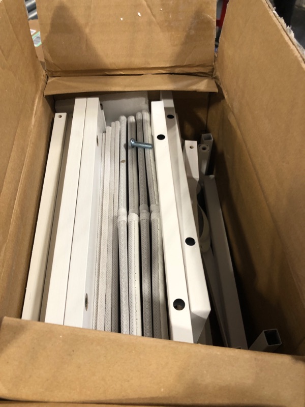 Photo 1 of ****MINOR DAMAGE//MISSING HARDWARE****
Furologee Nightstands Set 2, End Table with 2 Fabric Drawers, Bedside Table with Wood Shelf and 2 Metal Hooks, White Nightstands for Bedroom/Living Room/Hallway/White 2 White