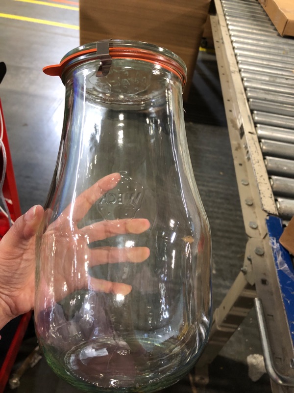Photo 2 of -91.3 fl. oz Weck Tulip Jars 2.5 Liter Sour Dough Starter Jars - Large Glass Jars for Sourdough Starter Jar with Glass Lid Wide Mouth - Suitable for Canning & Storage (1 Jar with Wooden Lid)
