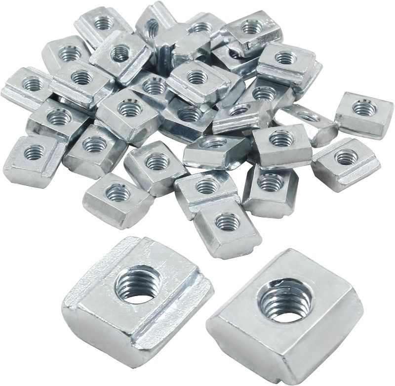 Photo 1 of 50Pcs 2020 Series Sliding T Nuts Carbon Steel,M4 T Slot Nut Hammer Head,M3 T Sliding Nuts Fastener Nut Assortment for Aluminum Profile,3D Printer,CNC Router