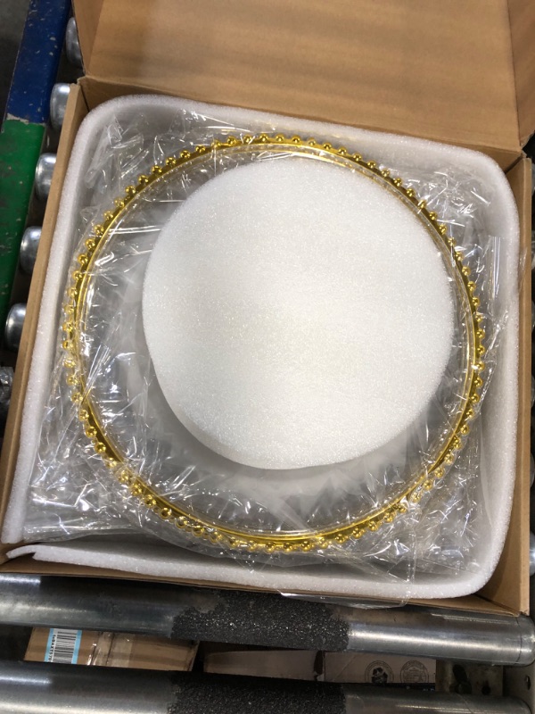 Photo 3 of Plastic Acrylic Charger Plates 10PCS, 13" Decoration Diner,Wedding,Party,Event(Gold Bead 10)