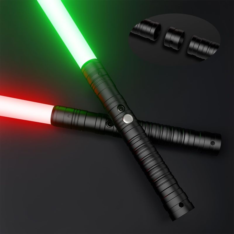 Photo 1 of Lightsabers Metal Hilt Dueling Light Sabers RGB 14 Color, FX Sound, Doubled Blade, Rechargeable Sword for Adult Kids Birthday Cosplay
