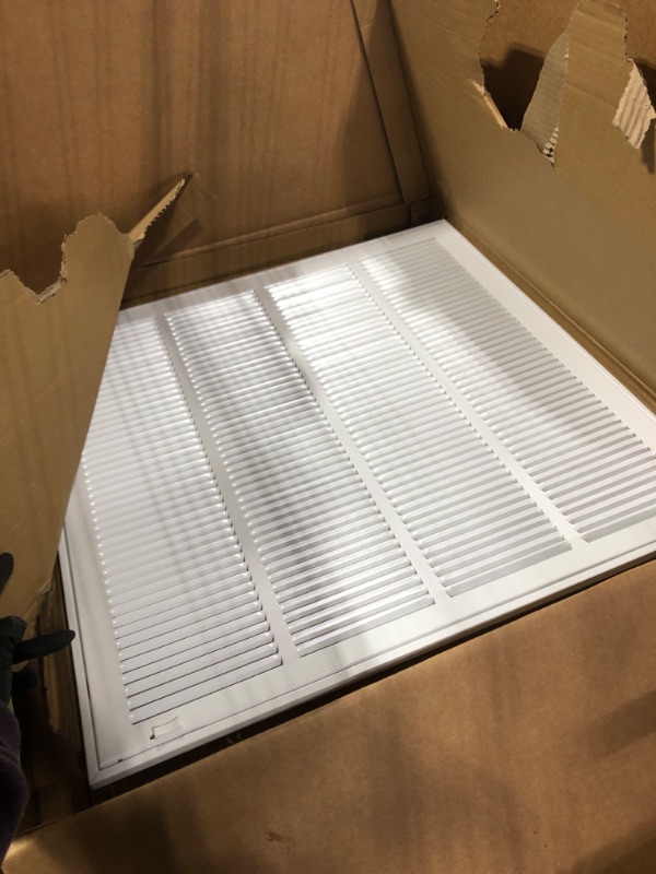 Photo 3 of ** $70 retail price, comes with two***
24" X 24 Steel Return Air Filter Grille for 1" Filter - Easy Plastic Tabs for Removable Face/Door - HVAC DUCT COVER - Flat Stamped Face - White [Outer Dimensions: 25.75 X 25.75]