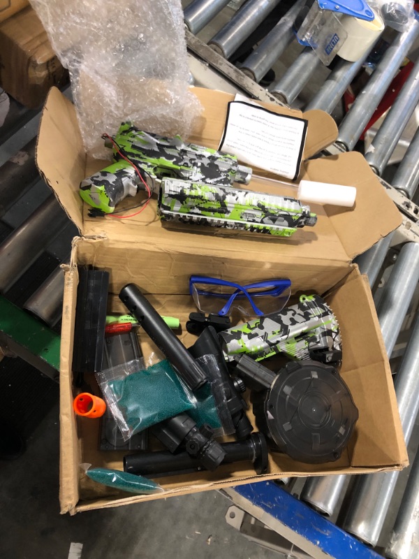 Photo 1 of Large Gel Ball Blaster with Drum & Mag, Automatic and Manual Splatter Blaster, Electric Splat Blaster (Green)