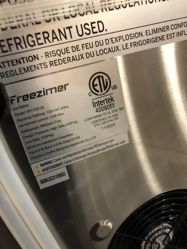 Photo 7 of Freezimer Dreamice X2 | 33lbs Thick Insulation Nugget Ice Maker Countertop with Chewable Sonic Ice | Self-Cleaning with Waterline | Pebble Ice Machine Soft Ice | Pellet Ice Makers Dreamice X2 Stainless Silver 1