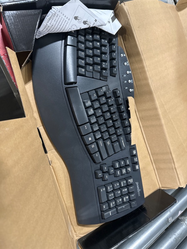 Photo 1 of Perixx Periboard-612 Wireless Ergonomic Split Keyboard with Dual Mode 2.4G and Bluetooth Feature, Compatible with Windows 10 and Mac OS X System, Black, US English Layout, (11354) Wireless Black Keyboard