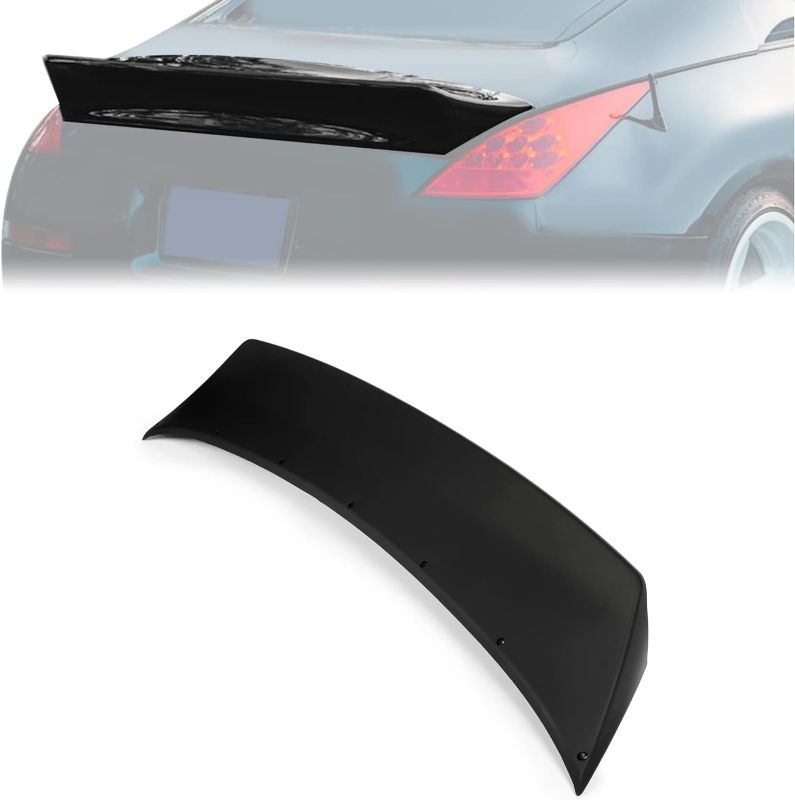 Photo 1 of KUAFU Trunk Spoiler Compatible with 2003-2008 Nissan 350Z 2-Door JDM RB Style Rear Trunk Lid Wing Lip ABS Plastic (Black)