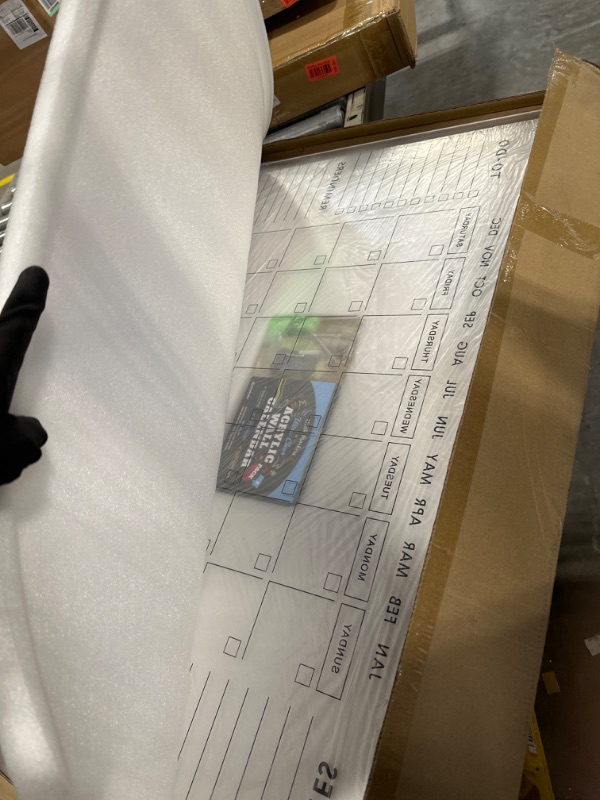 Photo 1 of Premium Acrylic Wall Calendar Dry Erase | Large Oversize | 36"X24" | Monthly Family Calandar Board Home Office Glass Reusable Big Whiteboard | 8 Magnetic Pens & Eraser (2023-2024)