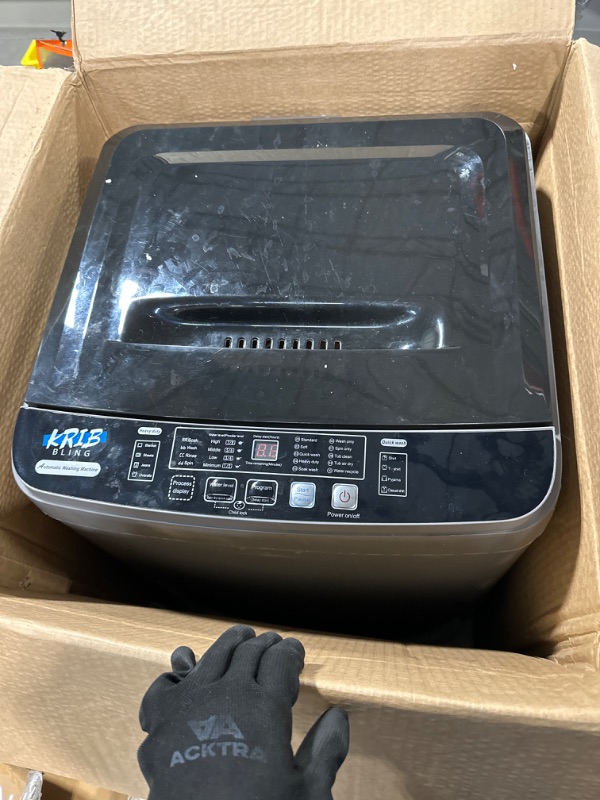 Photo 1 of Krib Bling Full-Automatic Washing Machine with LED Display, 17.7 lbs Portable Compact Laundry Washer with Drain Pump, 10 Wash Programs 8 Water Levels, Grey ***USED***