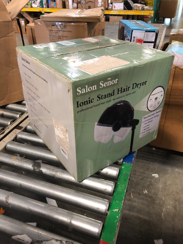 Photo 1 of Ionic Stand Hair Dryer,Professional Hooded Hair Dryer with 3 Temperature Settings,Stand Bonnet Hair Dryer with Touch Screen Switch,Ionic Hair Dryer on Wheels for Salon,Spa or Home Use