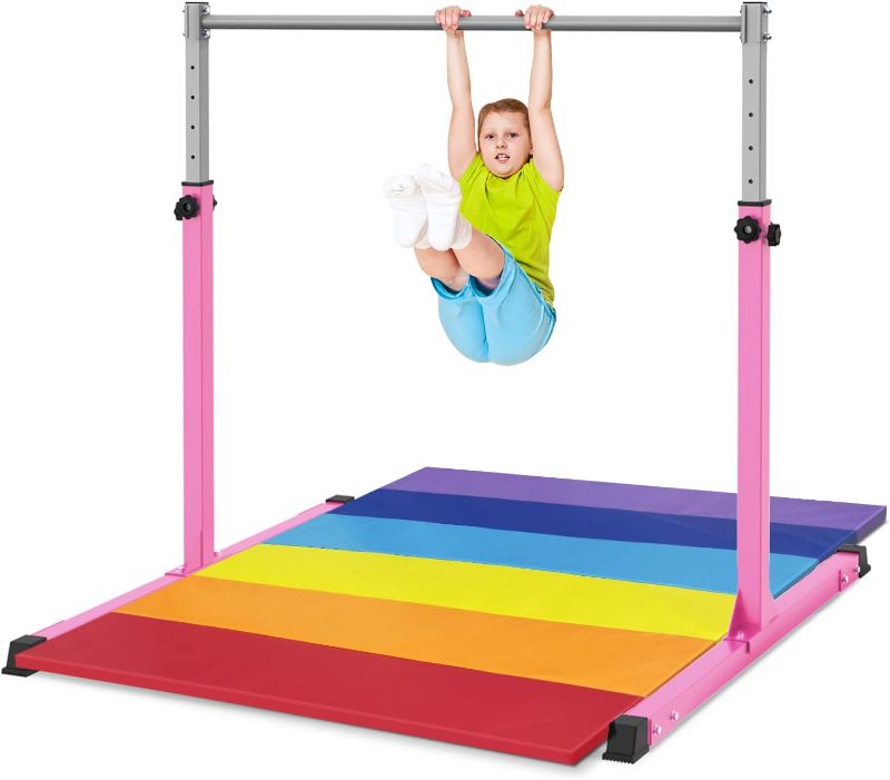 Photo 1 of ** loose screws**
Safly Fun Gymnastics Bar with Mat for Kids Ages 3-15 for Home