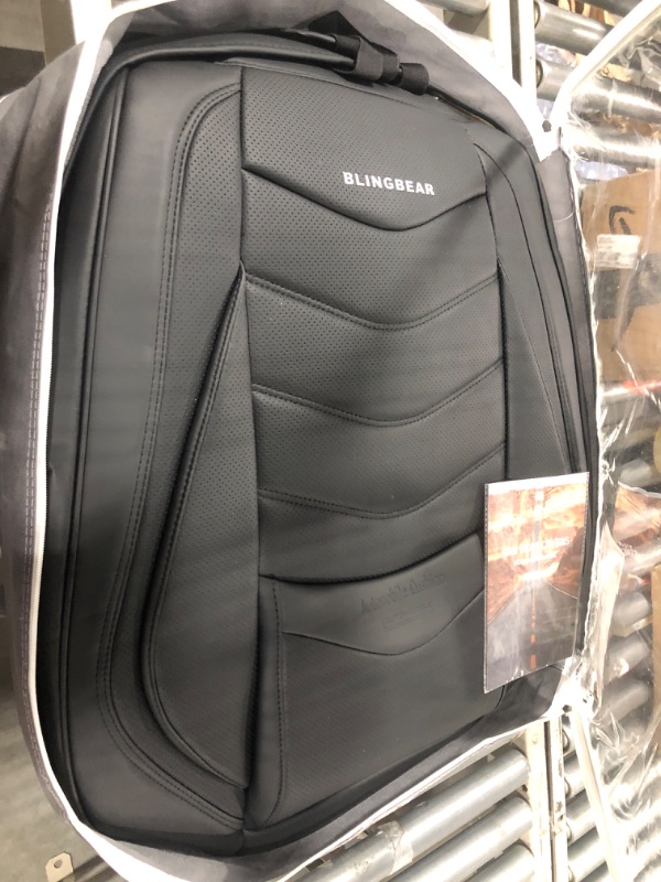 Photo 1 of BLINGBEAR Full Coverage Leather Car Seat Covers 5 Seats Universal Fit for Most Cars Trucks and SUVs with Waterproof Leatherette in Automotive Seat Cover Accessories (Black) Black. Full Set