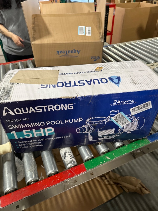 Photo 3 of Aquastrong 1.5 HP In/Above Ground Single Speed Pool Pump, 115V, 8100GPH, High Flow, Powerful Self Primming Swimming Pool Pumps with Filter Basket