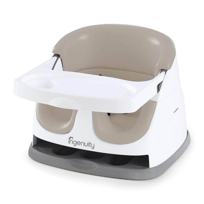 Photo 1 of Ingenuity Baby Base 2-in-1 Booster Feeding and Floor Seat with Self-Storing Tray - Cashmere
