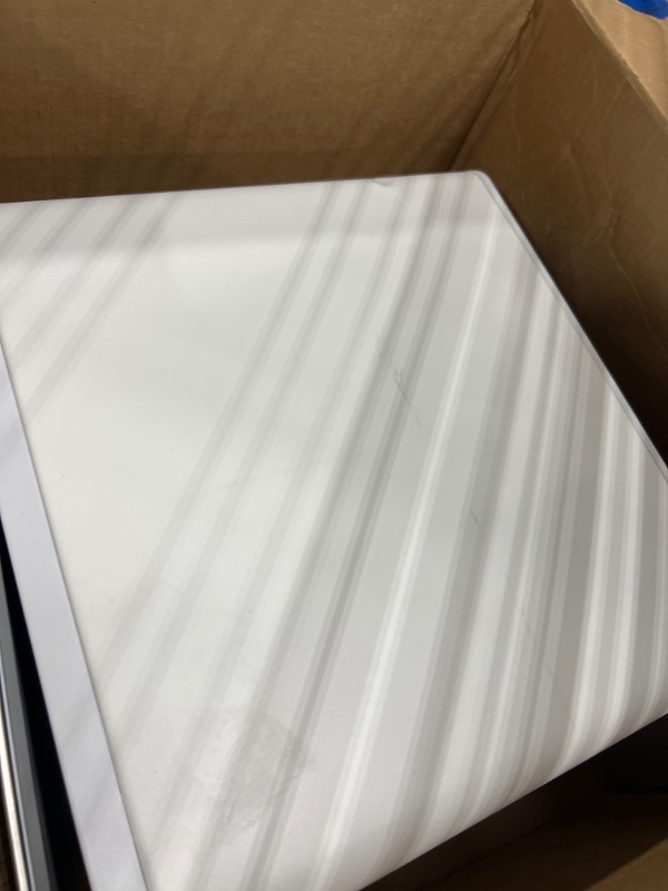 Photo 1 of **USED**FOR PARTS** KOHLER Slim Step Trash Can, Bathroom Trash Can with Soft-Close Foot Pedal, White with Stainless Steel
