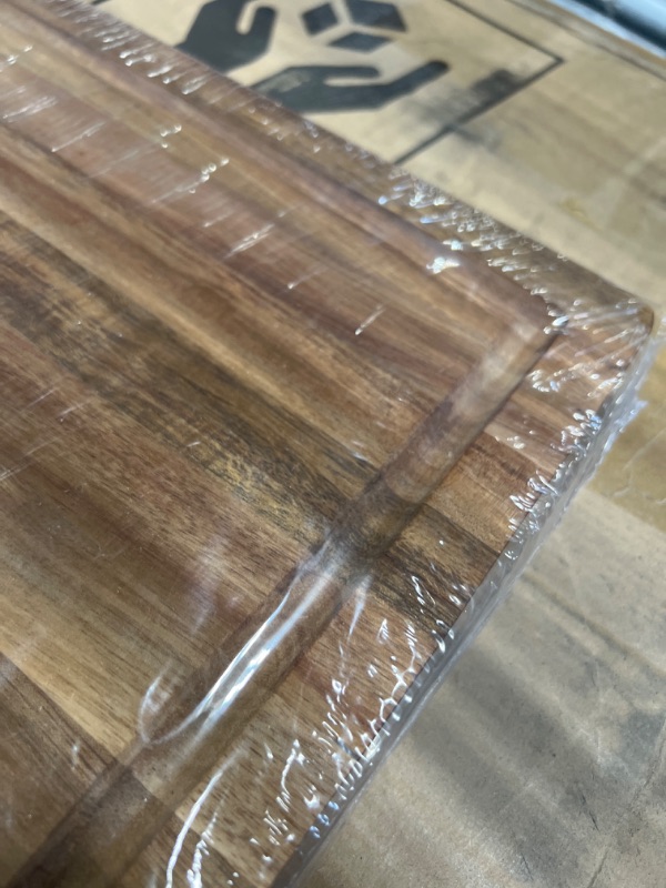 Photo 1 of Saffron & Sage Extra Large Wood Cutting Board - Thick 23 x 17 x 1.5 Inch Acacia Wooden Cutting Boards for Kitchen use with Deep Juice Groove, Reversible Chopping Board Doubles as a Charcuterie Board XX-Large