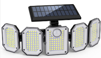 Photo 1 of ***MISSING HARDWARE***   
Solar Outdoor Lights, 300LED 2700LM 5 Heads Solar Powered Motion Sensor LED Security Light with Remote Control, IP65 Waterproof LED Floodlight, 360°Beam Angle Wall Lights for Garden Driveway 2 Pack 300LED 2PACK