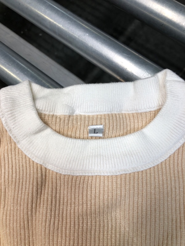 Photo 3 of ANRABESS Oversized Sweaters for Women Fall 2023 Crewneck Batwing Long Sleeve Side Slit Knit Pullover Sweater Tops Jumper Medium Beige