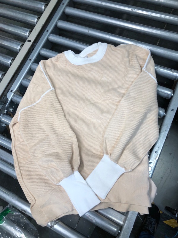 Photo 2 of ANRABESS Oversized Sweaters for Women Fall 2023 Crewneck Batwing Long Sleeve Side Slit Knit Pullover Sweater Tops Jumper Medium Beige