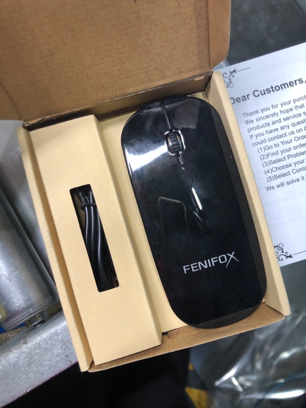 Photo 3 of Bluetooth Mouse FENIFOX Slim Mini Whisper-Quiet Flat Portable Wireless Mice Rechargeable Compatible with Laptop,PC,Tablet Android Windows XP(Black)