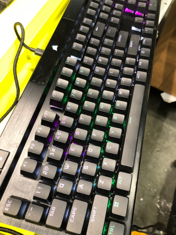 Photo 4 of Corsair K70 RGB PRO Wired Mechanical Gaming Keyboard (CHERRY MX RGB Speed Switches: Linear and Rapid, 8,000Hz Hyper-Polling, PBT DOUBLE-SHOT PRO Keycaps, Soft-Touch Palm Rest) QWERTY, NA - Black Cherry Speed- Fast K70 RGB PRO Black