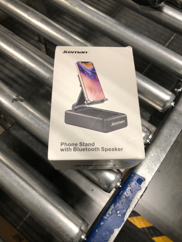 Photo 1 of Cell Phone Stand with Wireless Bluetooth Speaker and Anti-Slip Base HD Surround Sound Perfect for Home and Outdoors with Bluetooth Speaker for Desk Compatible with iPhone/ipad/Samsung Galaxy Black