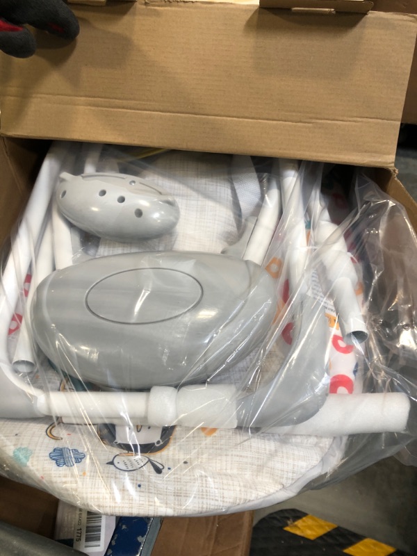 Photo 1 of Baby Swing for Infants, Portable Baby Swings with Automatic 6-Speed?Adaptable and Compact Baby Swings with Music,2 Toys,Soft Head Support,Timing,Baby Swing for Babies 0-6 Months 6-20 lbs Elephant-lion Baby Swing