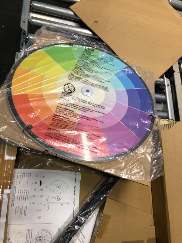 Photo 2 of 18" Tabletop Spinning Prize Wheel 12 Slots with Heavy Duty Plastic Base, Dry Erase Markers and Eraser for Fortune Spin Game in Party Pub Trade Show Carnival