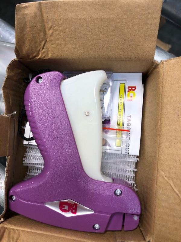 Photo 3 of PAG Xms S13 Price Tag Standard Attacher Tagging Gun for Clothing with 5 Needles and 2000 Barbs Fasteners Purple