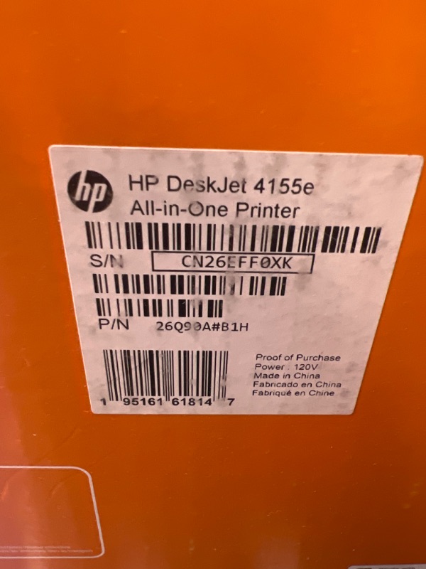 Photo 5 of HP DeskJet 4155e Wireless Color All-in-One Printer| 3YM58AN  | 3YM57AN Printer