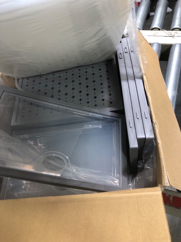 Photo 1 of Pinkpum Extra Large Shoe Storage Boxes XXL Large Clear Plastic Stackable Shoe Organizer 12 Pack Sneaker Storage for Men Shoe Box Fit for Size 14 Grey