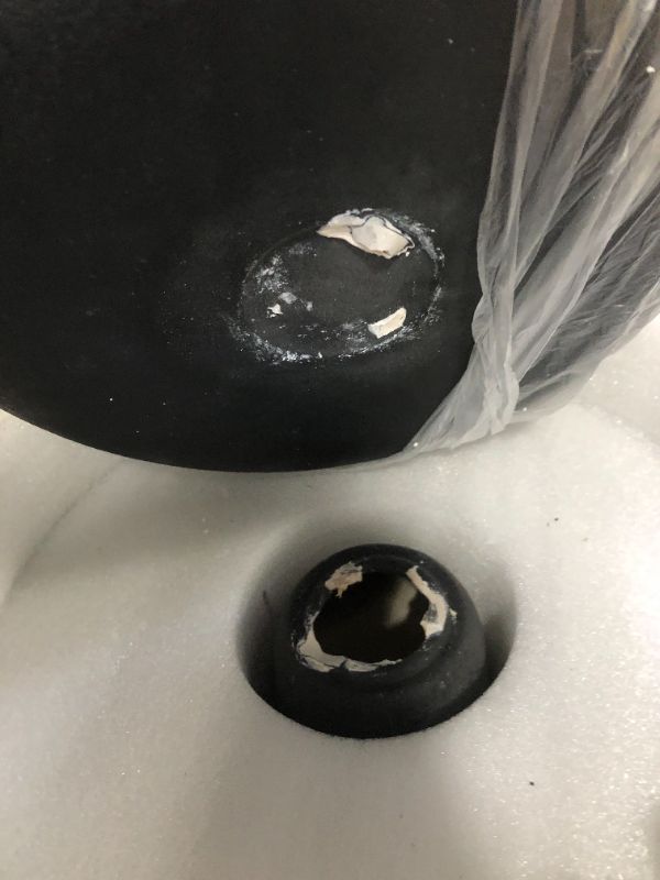 Photo 2 of **BROKEN CONNECTION//CAN BE REGLUED**Black Ceramic Pedestal Bowl Medium