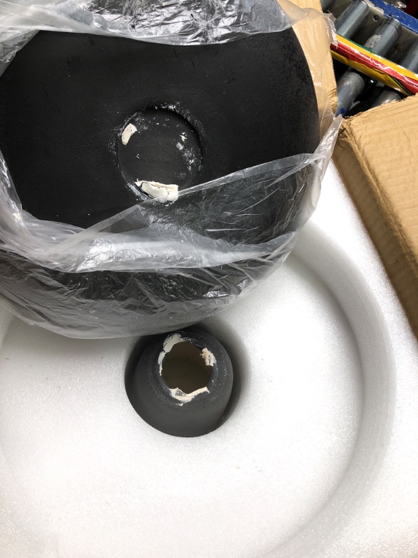 Photo 4 of **BROKEN CONNECTION//CAN BE REGLUED**Black Ceramic Pedestal Bowl Medium
