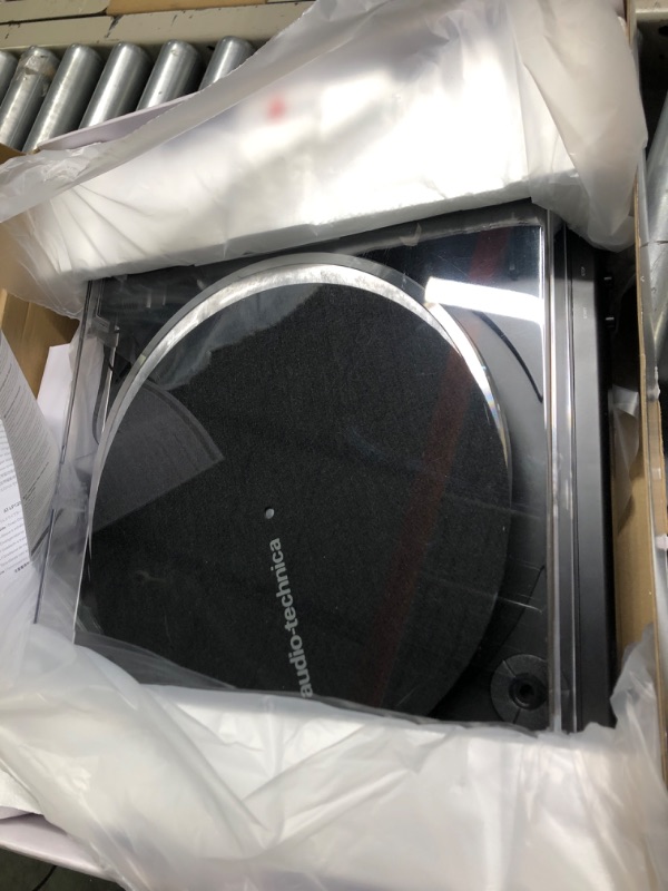 Photo 3 of Audio-Technica AT-LP60X-BK Fully Automatic Belt-Drive Stereo Turntable, Black, Hi-Fi, 2 Speed, Dust Cover, Anti-Resonance, Die-Cast Aluminum Platter
