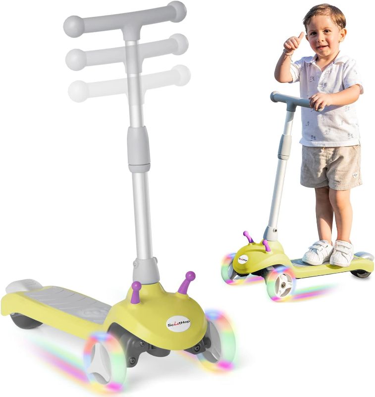 Photo 1 of Electric Scooter for Kids,Flashing LED Wheels,80W Powerful Motor,5MPH Safe Speed,Lean to Steer,3 Height Adjustable,3 Wheel Electric Scooter for Kids Ages 2-8,Gift Ideas for Boys and Girls
