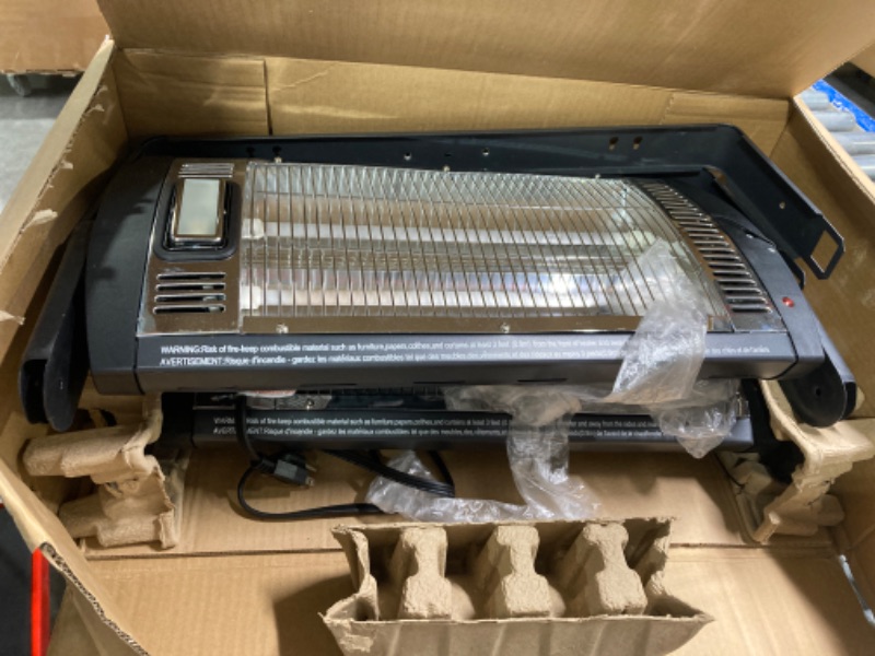 Photo 1 of 2 Packs -Electric Garage Heaters for Indoor Use, 1500W/750W Ceiling Mounted Radiant Heaters with Halogen Light, 90 Degree Rotation, 5 Mode Settings, Space Heater for Garage, Shop, Large Room and Patio