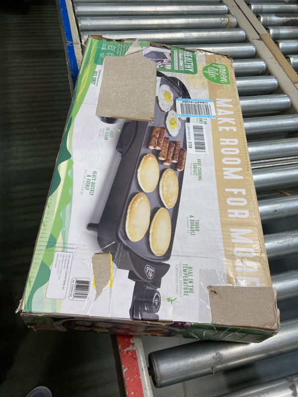 Photo 1 of GreenLife 20" Electric Griddle, Extra Large Surface for Pancakes Eggs Fajitas, Healthy Ceramic Nonstick Coating, Stay Cool Handles, Removable Drip Tray, Temperature Control, PFAS-Free, Black