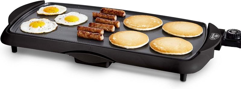 Photo 1 of GreenLife 20" Electric Griddle, Extra Large Surface for Pancakes Eggs Fajitas, Healthy Ceramic Nonstick Coating, Stay Cool Handles, Removable Drip Tray, Temperature Control, PFAS-Free, Black
