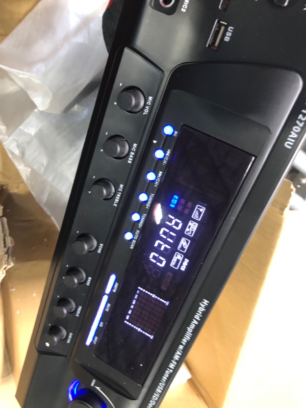 Photo 3 of 300W Digital Stereo Receiver System - AM/FM Qtz. Tuner, USB/SD Card MP3 Player & Subwoofer Control, A/B Speaker, IPhone MP3 Input with Karaoke, Cable & Remote - PT270AIU Amplifier System 300W with USB, SD Input