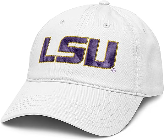 Photo 1 of LSU Tigers Title Officially Licensed Adjustable Baseball Hat, White, One Size