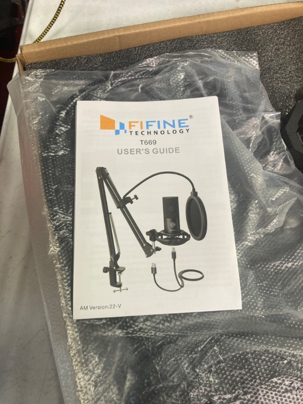 Photo 2 of FIFINE Studio Condenser USB Microphone Computer PC Microphone Kit with Adjustable Scissor Arm Stand Shock Mount for Instruments Voice Overs Recording Podcasting YouTube Karaoke Gaming Streaming-T669