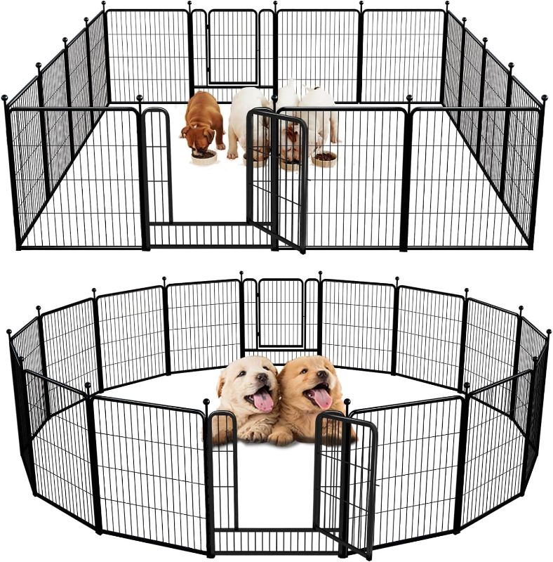 Photo 1 of   **NO STAKES** FXW Rollick Dog Playpen Designed for Camping, Yard, 32" Height for Small/Medium Dogs, 16 Panels
